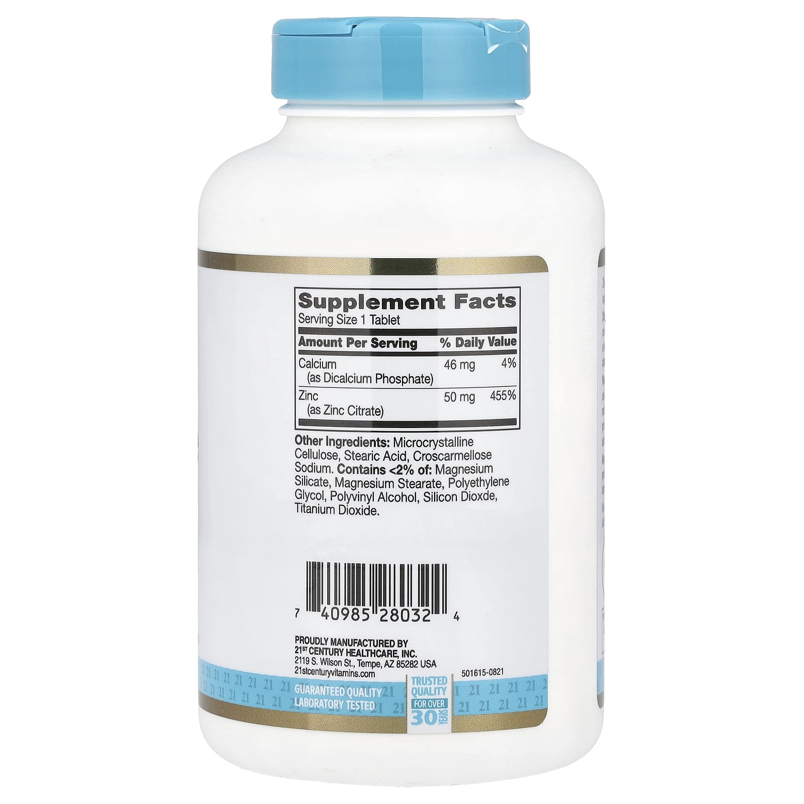 Zinc Citrate Supplement for Immune Support - 50mg - 360 Tablets - Image 2