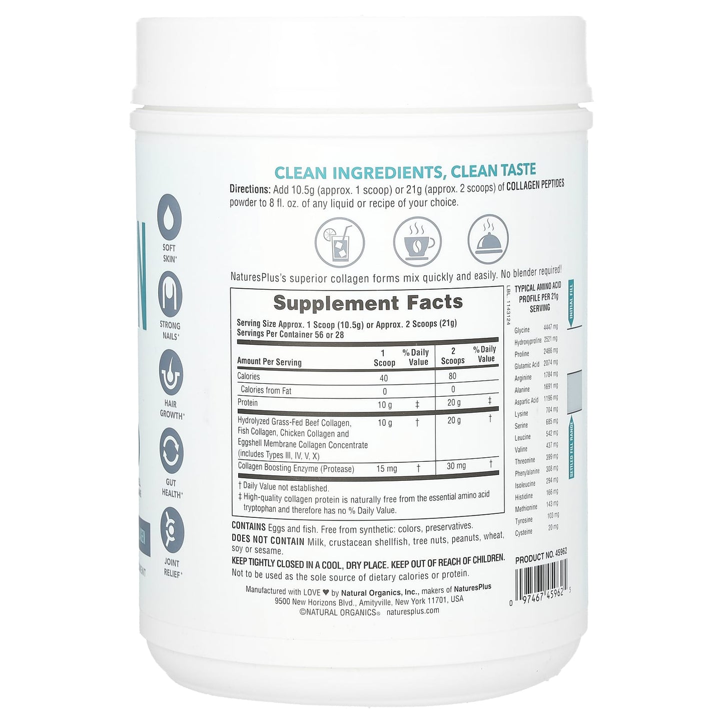 NaturesPlus, Collagen Peptides, 1.3 lbs (588 g) - Image 2