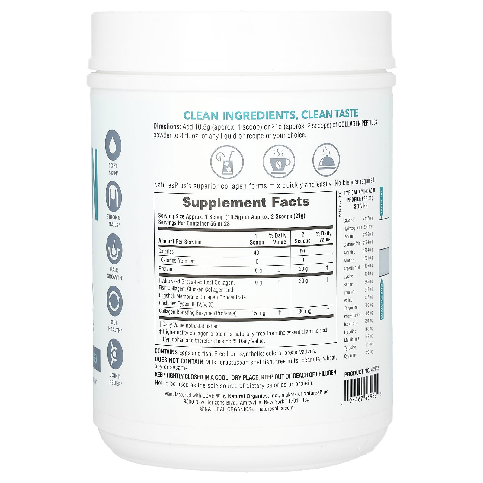 NaturesPlus, Collagen Peptides, 1.3 lbs (588 g) - Image 2