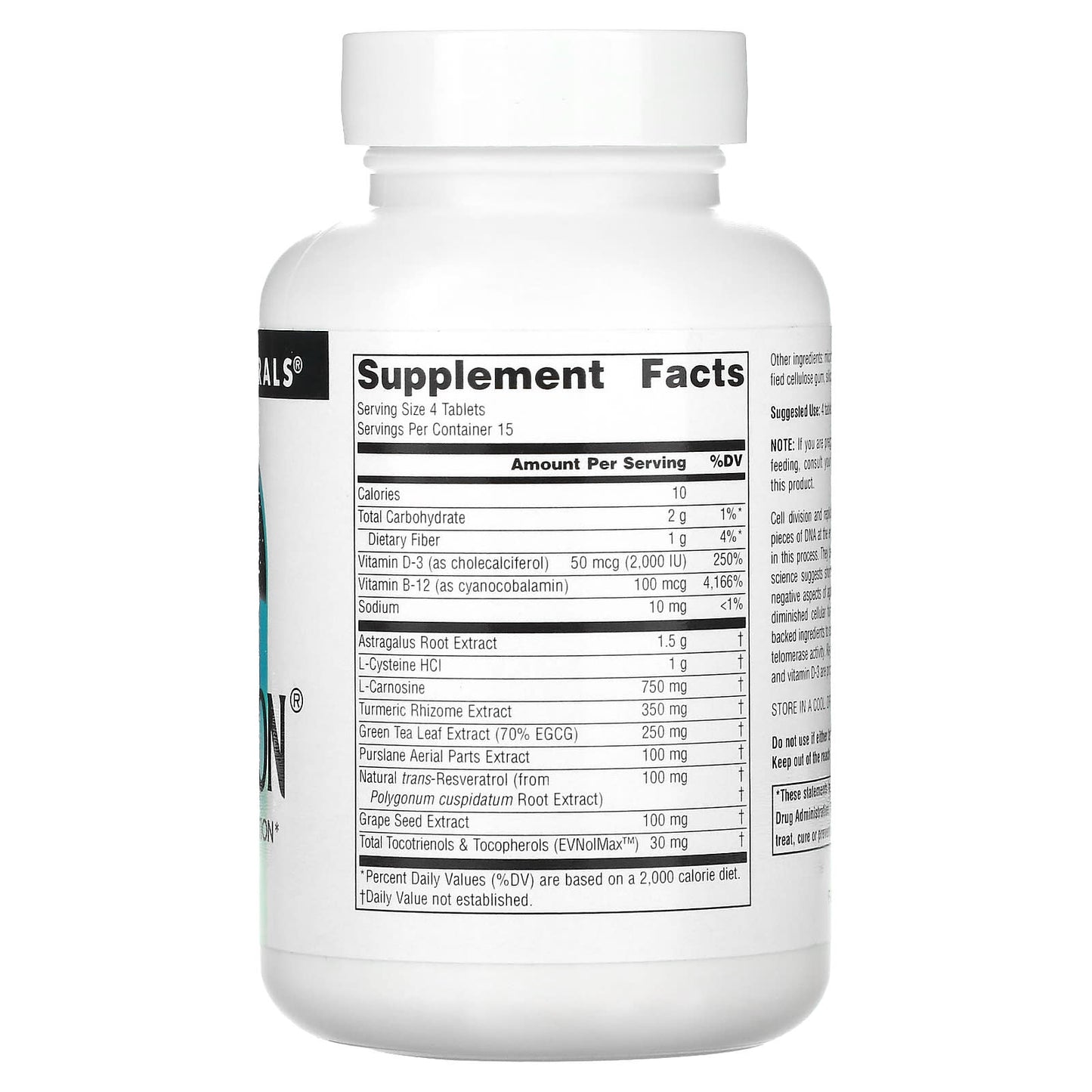 Source Naturals, Telomeron, 60 Tablets - Image 2