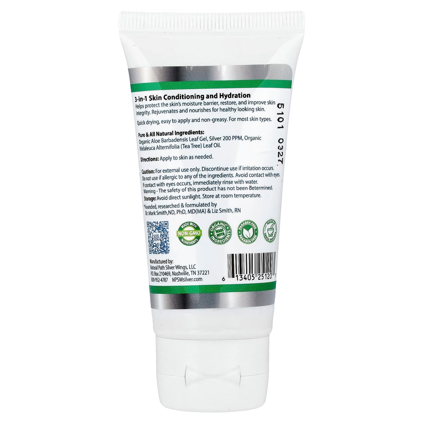 Natural Path Silver Wings, Silver, Aloe Vera Gel with Tea Tree Oil, 1.5 oz (42.5 g) - Image 2