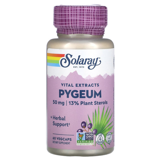 Solaray, Pygeum, 50 mg, 60 VegCaps - Image 1