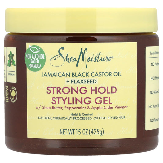 SheaMoisture, Strong Hold Styling Gel, Shea Butter, Peppermint & Apple Cider Vinegar, 15 oz (425 g) - Image 1