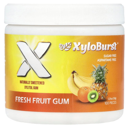 Xyloburst, Xylitol Gum, Fresh Fruit, 100 Pieces, 5.29 oz (150 g) - Image 1