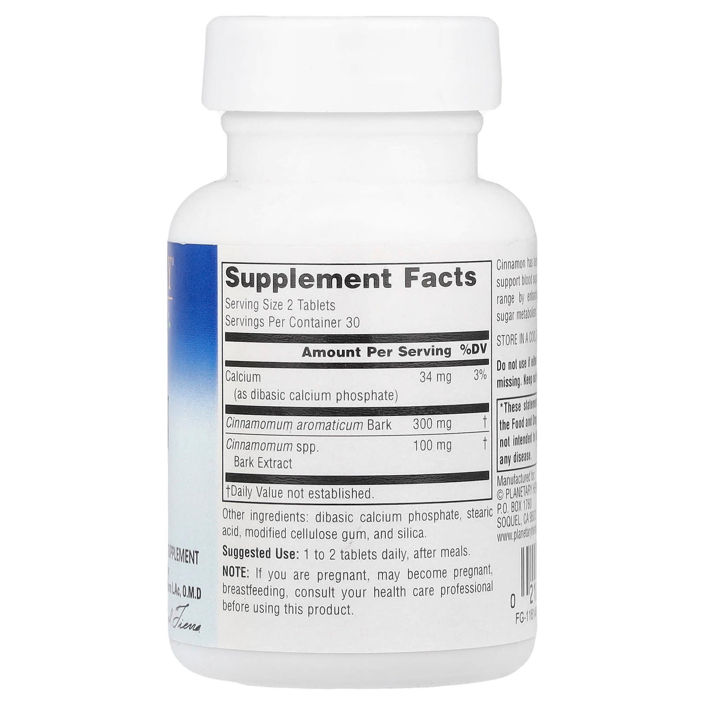 Planetary Herbals, Full Spectrum™ Cinnamon Extract, 60 Tablets - Image 2