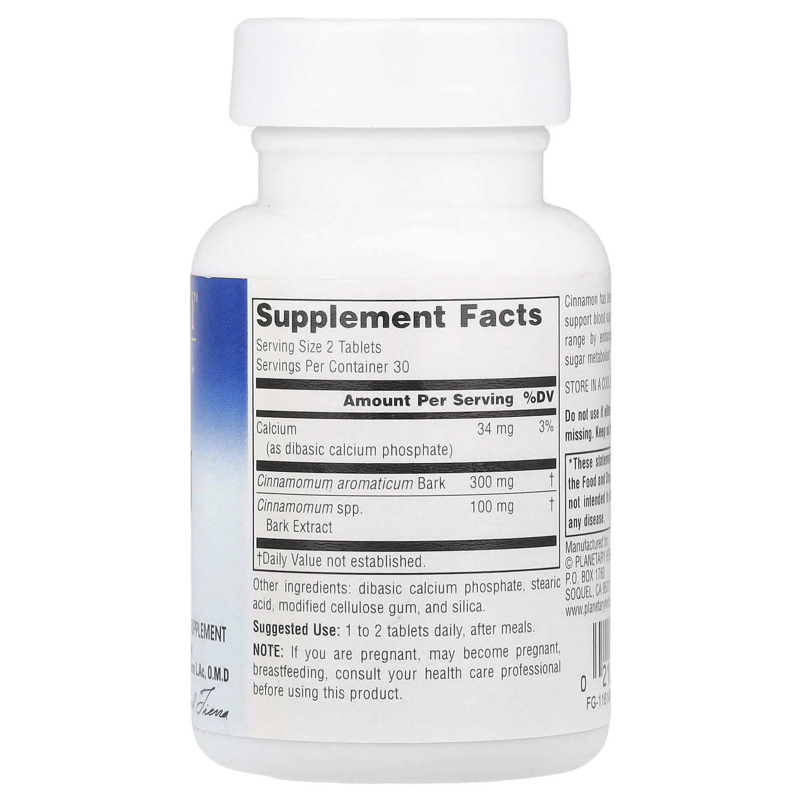 Planetary Herbals, Full Spectrum™ Cinnamon Extract, 60 Tablets - Image 2