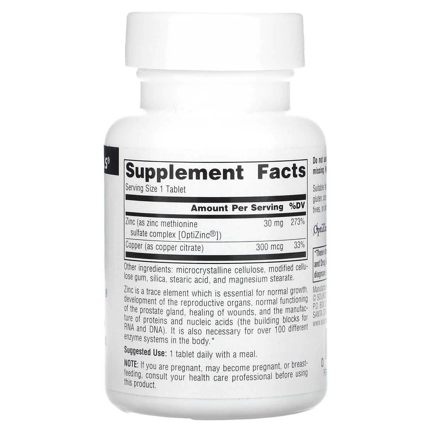 Source Naturals, OptiZinc, 120 Tablets - Image 2