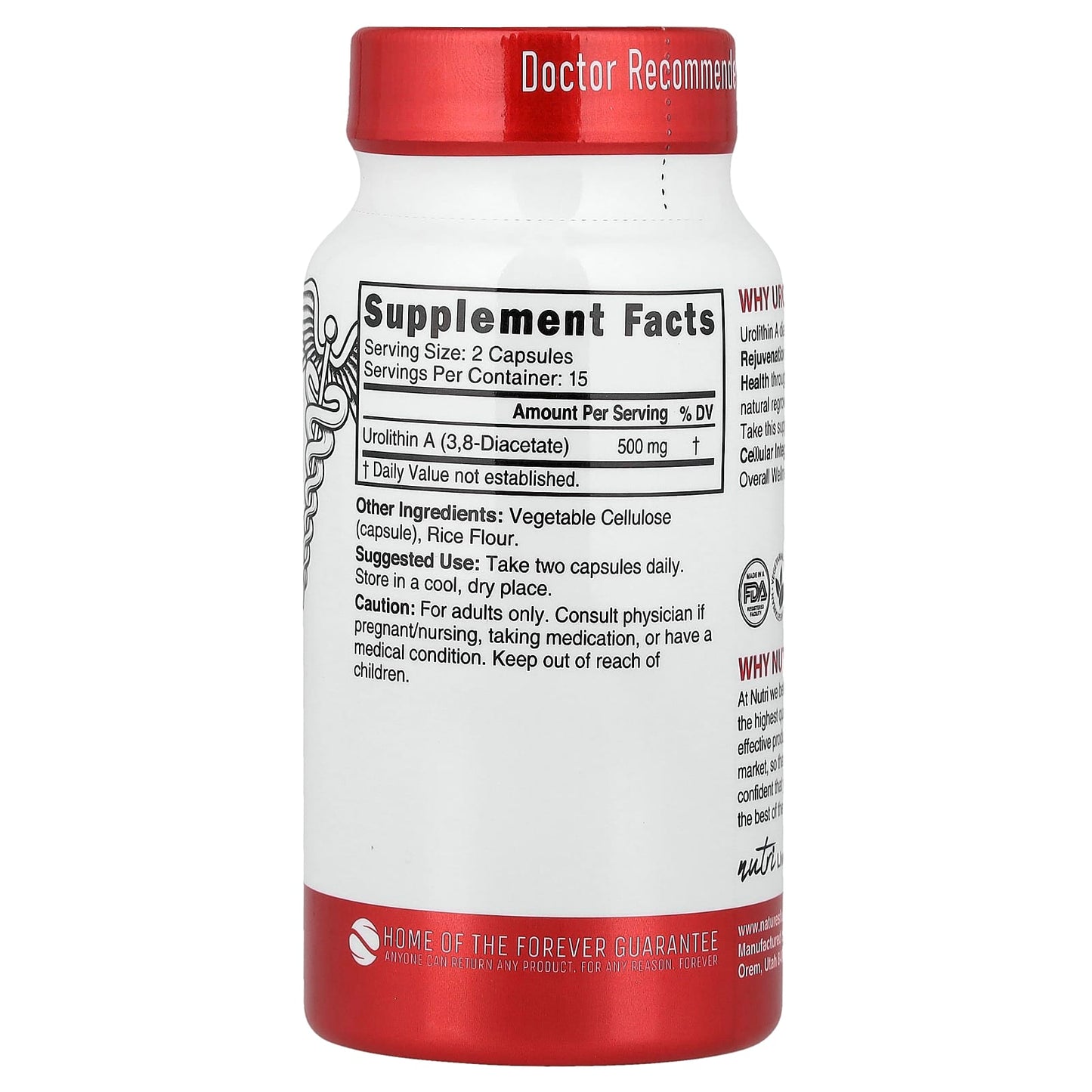 Nutri, Urolithin A Diacetate, 30 Vegan Capsules (250 mg per Capsule) - Image 2