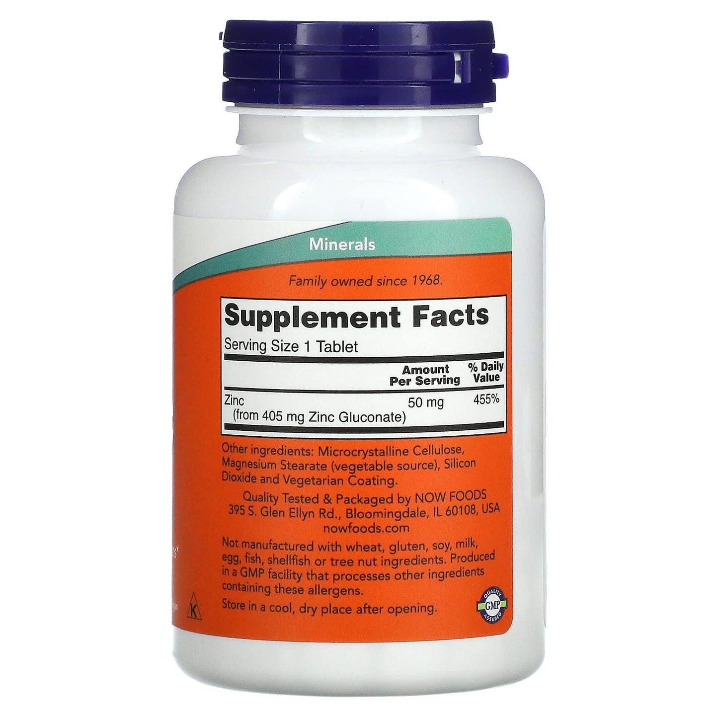 NOW Foods, Zinc, 50 mg, 250 Tablets - Image 2