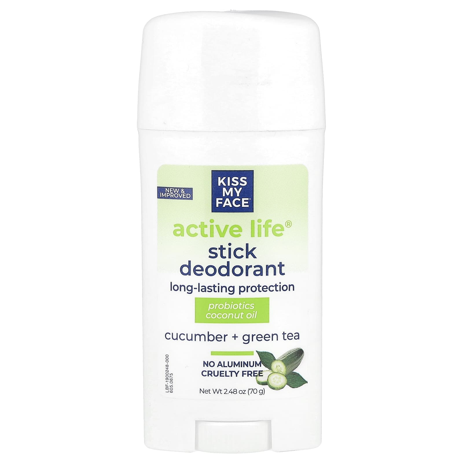 Kiss My Face, Active Life®, Stick Deodorant, Cucumber + Green Tea, 2.48 oz (70 g) - Image 1