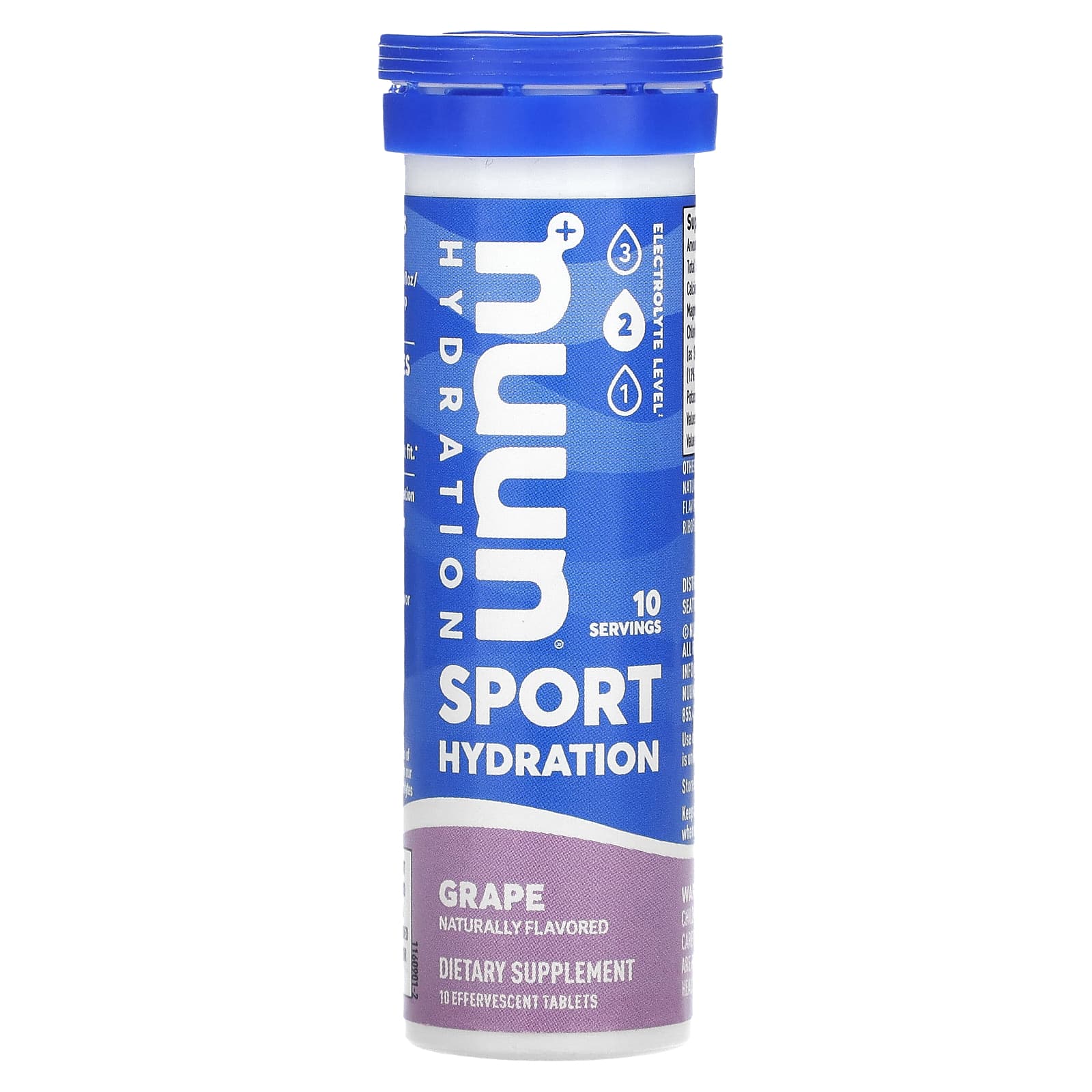 Nuun, Sport Hydration, Effervescent Electrolyte Drink Tablets, Grape, 10 Tablets - Image 1