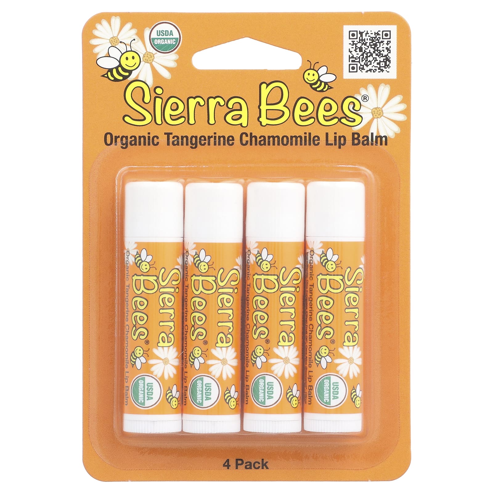 Organic Tangerine Chamomile Lip Balm 4-Pack by Sierra Bees - Image 2