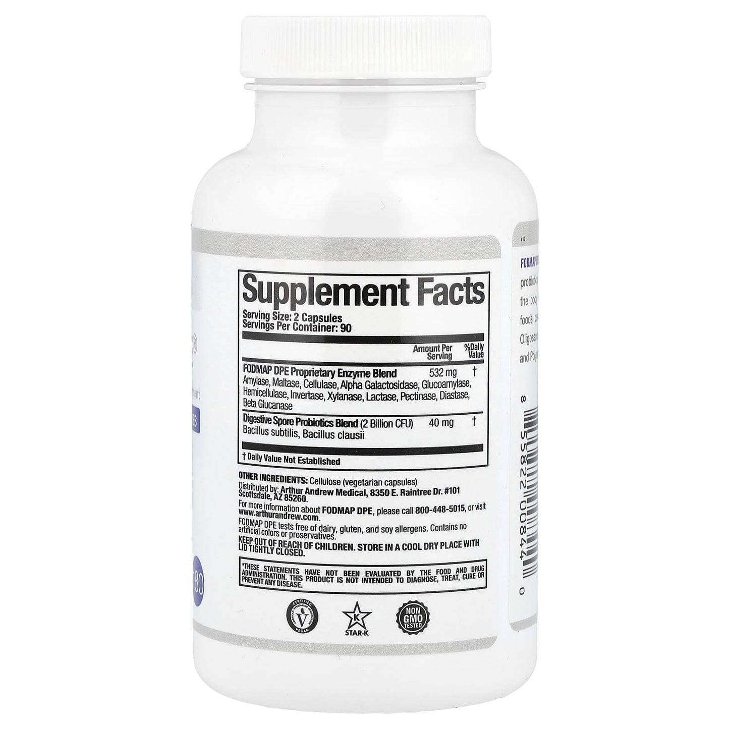 FODMAP Digestive Support - Arthur Andrew Medical, 180 Capsules - Image 2