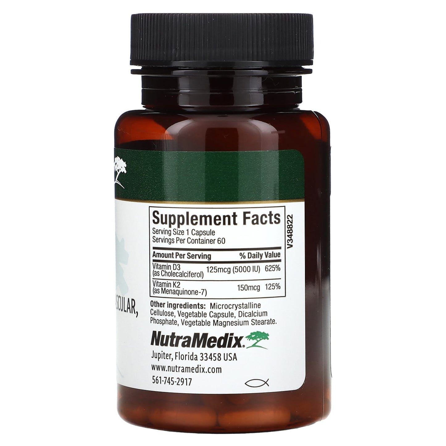 NutraMedix, Vitamins D3 & K2, 60 Vegetable Capsules - Image 2
