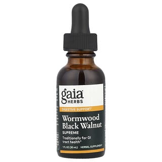 Wormwood Black Walnut Supreme for Digestive Support by Gaia Herbs, 1 fl oz (30 m