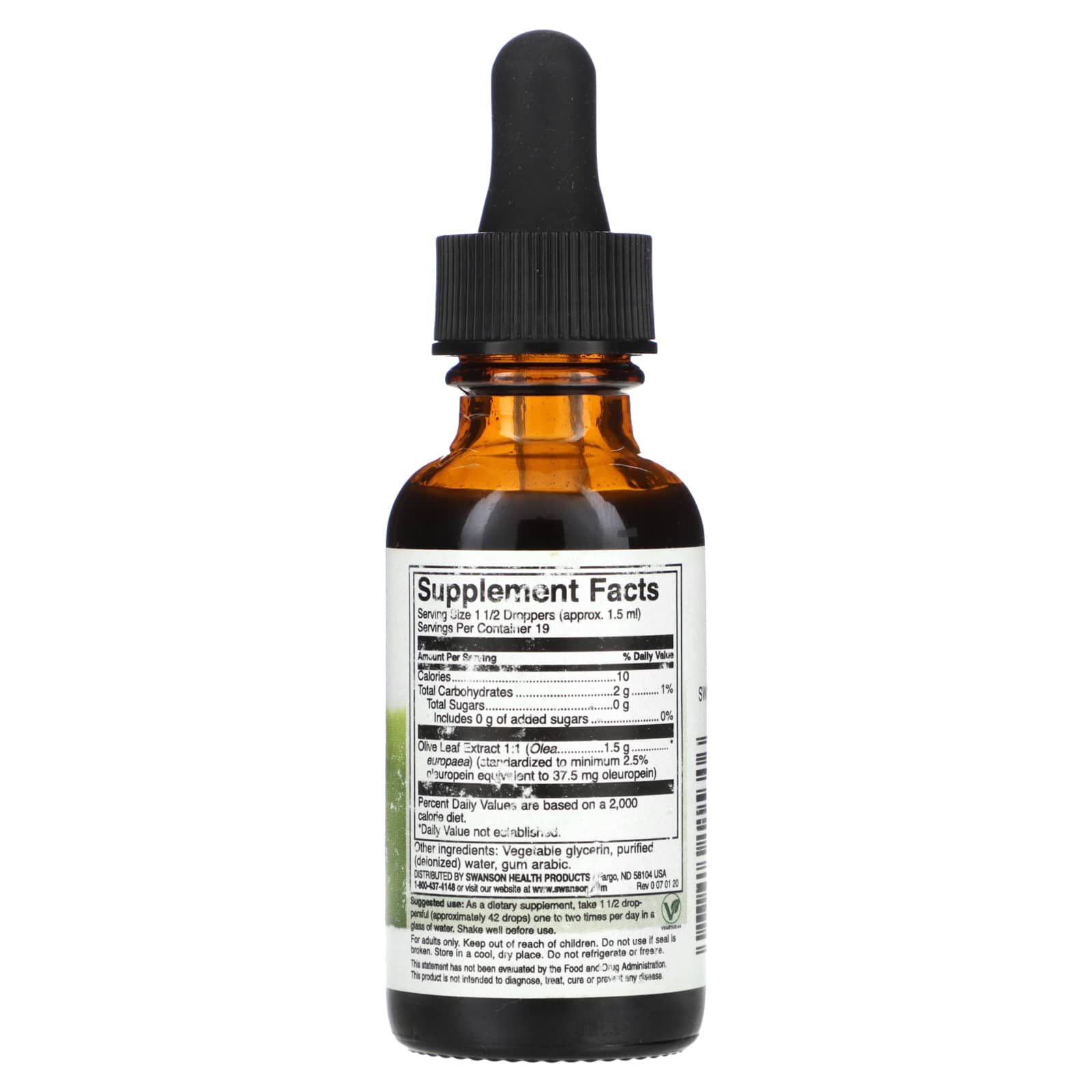 Swanson, Olive Leaf, Liquid Extract, 1 fl oz (29.6 ml) - Image 2