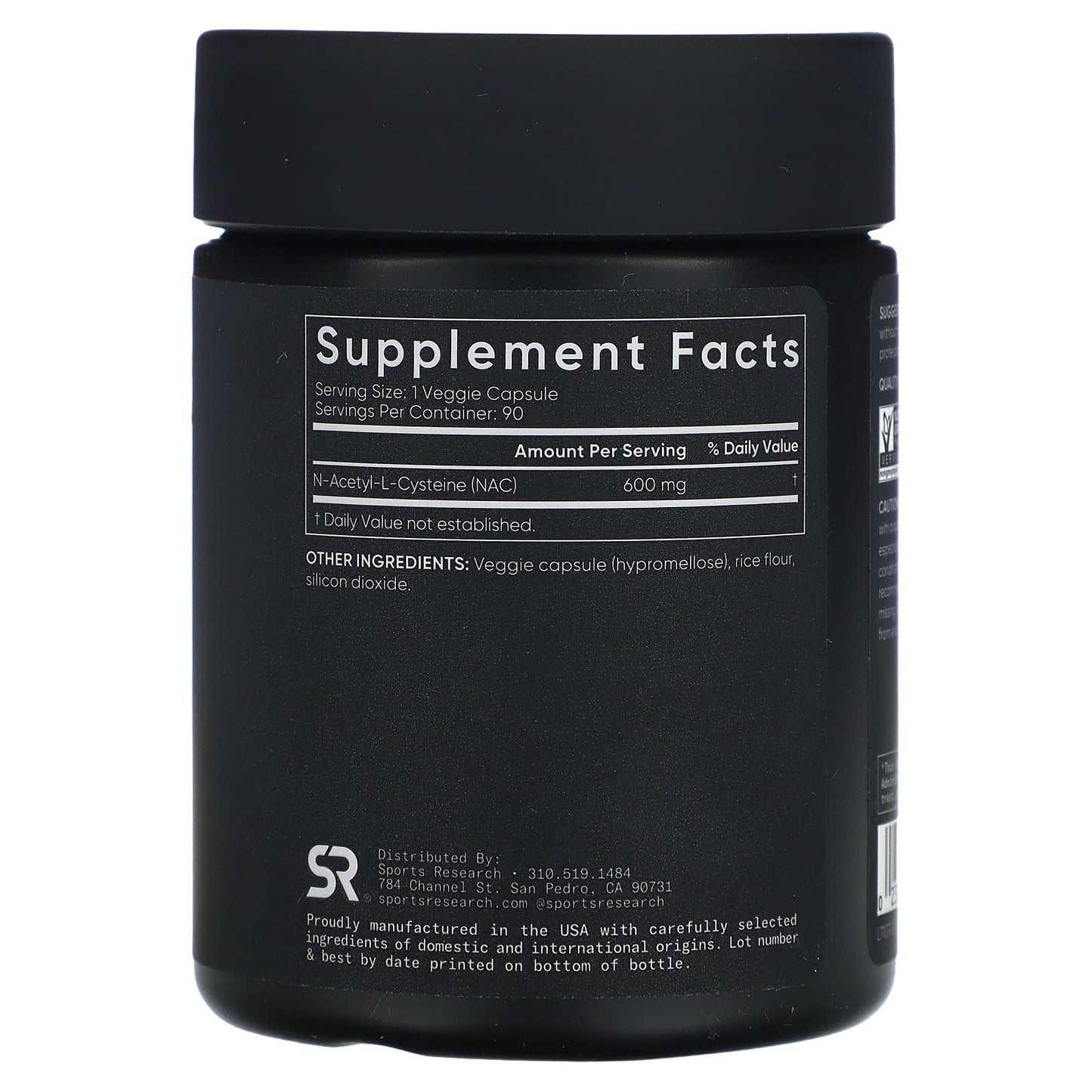 Sports Research, NAC, N-Acetyl-Cysteine, 600 mg, 90 Veggie Capsules - Image 2