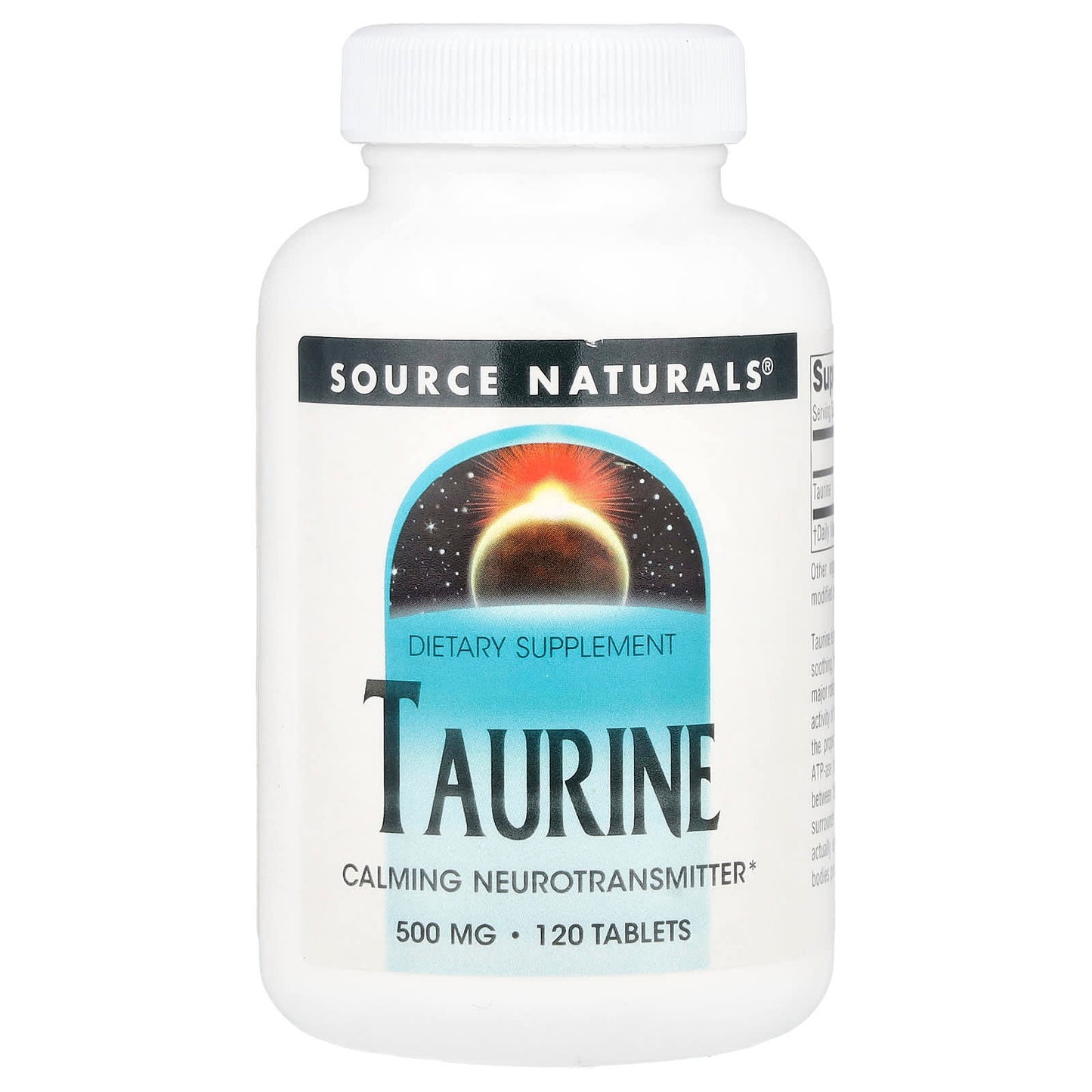 Source Naturals, Taurine, 500 mg, 120 Tablets - Image 1