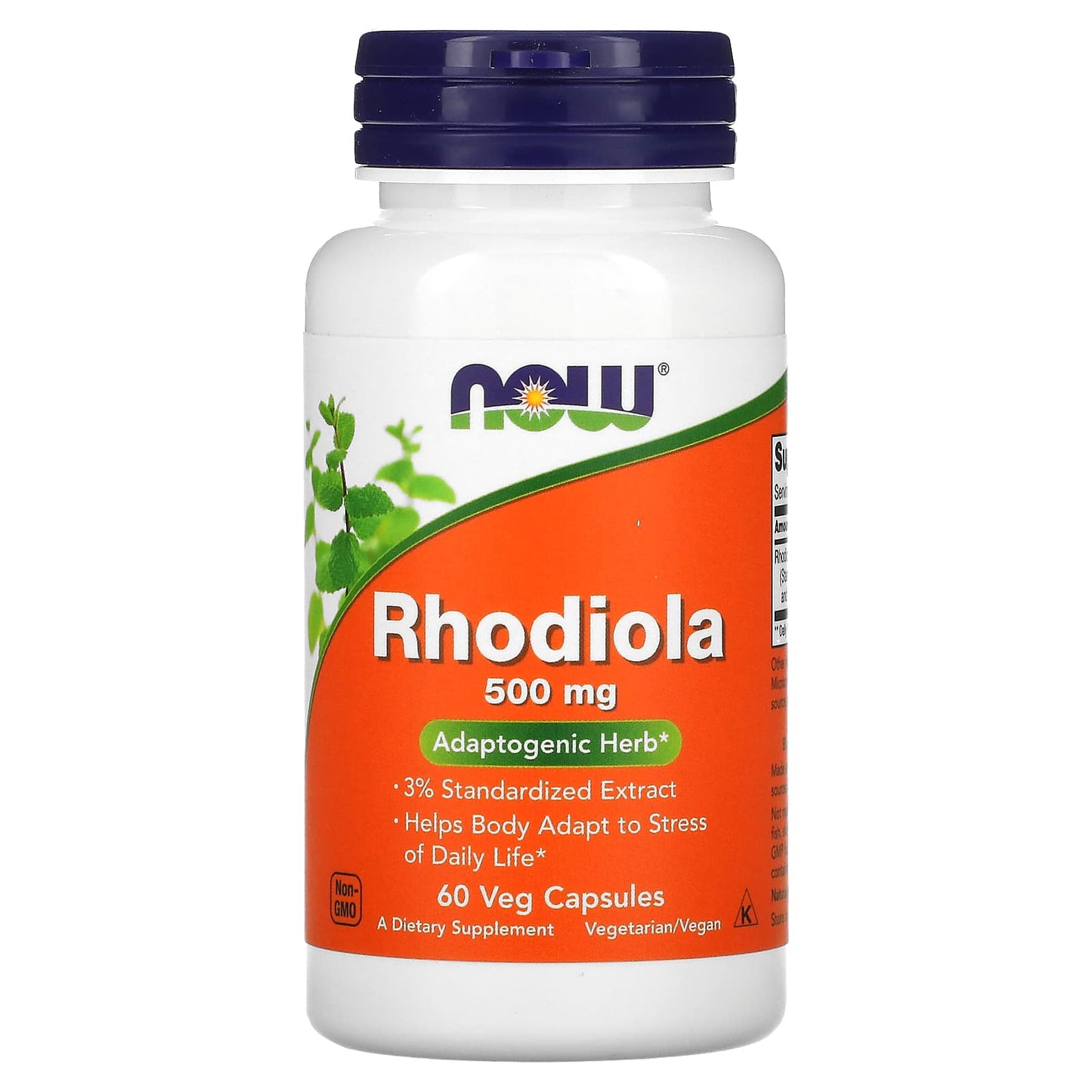 NOW Foods, Rhodiola, 500 mg, 60 Veg Capsules - Image 1