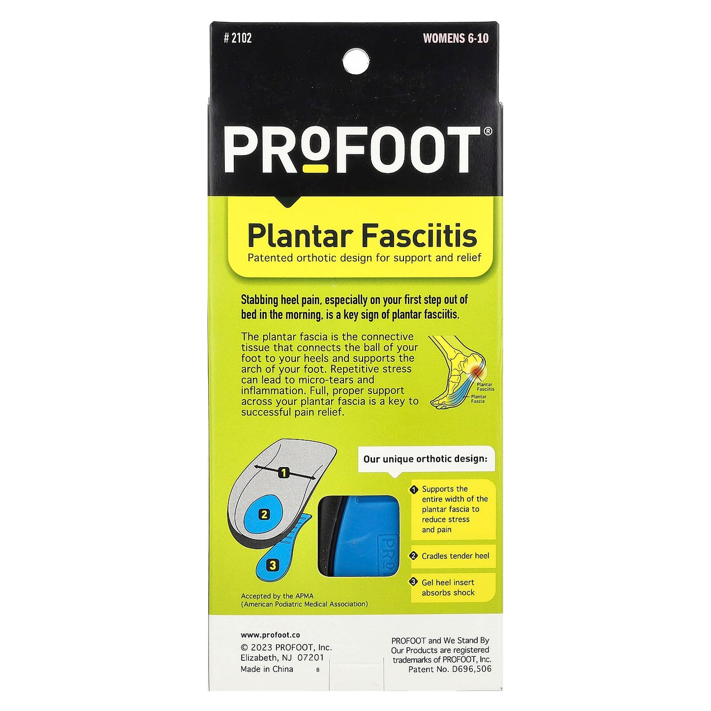 Profoot, Plantar Fasciitis, Women 6-10, 1 Pair - Image 2