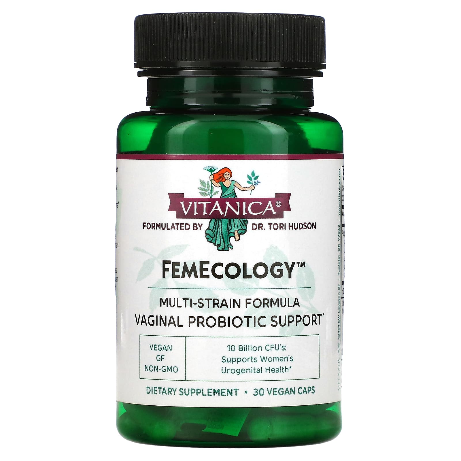 Vitanica, FemEcology™, Vaginal Probiotic Support, 10 Billion CFU, 30 Vegan Caps - Image 1