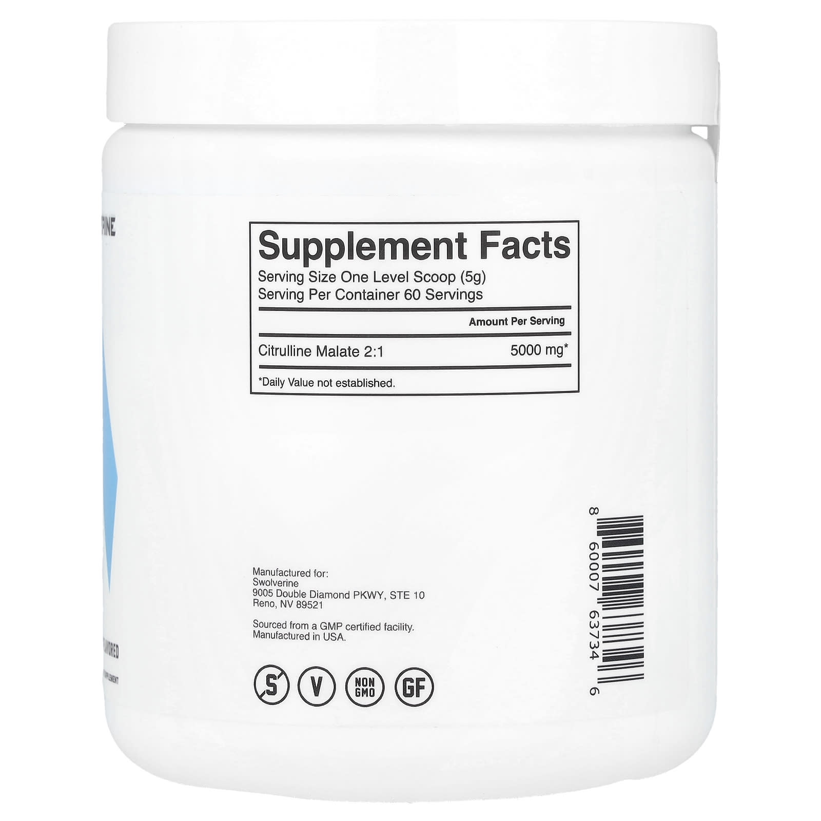 Swolverine, Citrulline Malate, Unflavored, 10.58 oz (300 g) - Image 2