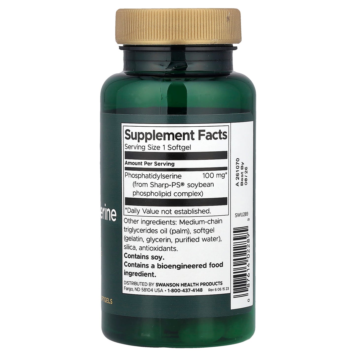 Swanson, Phosphatidylserine, 100 mg, 90 Softgels - Image 2