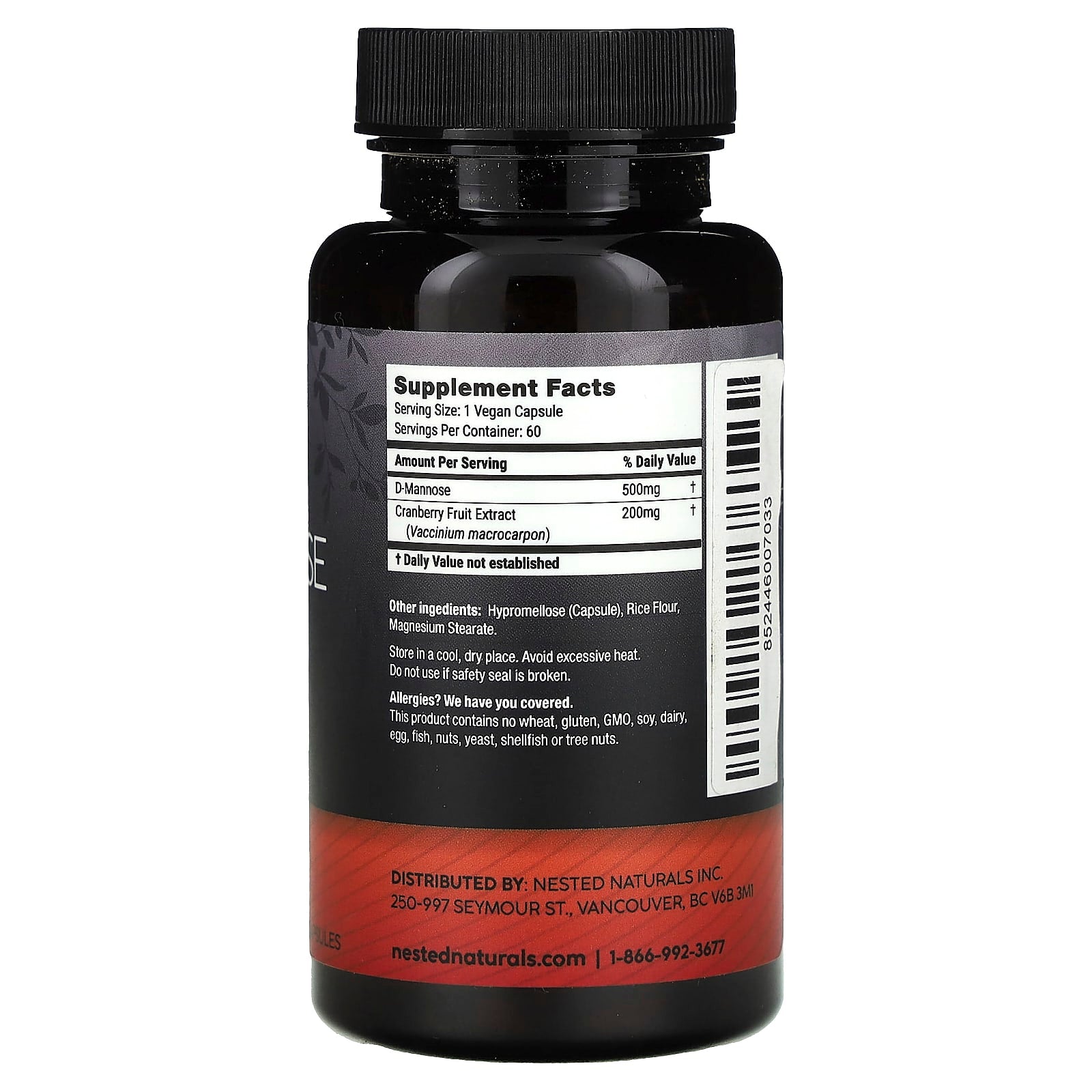 Nested Naturals, D-Mannose Plus Cranberry, 60 Vegan Capsules - Image 2