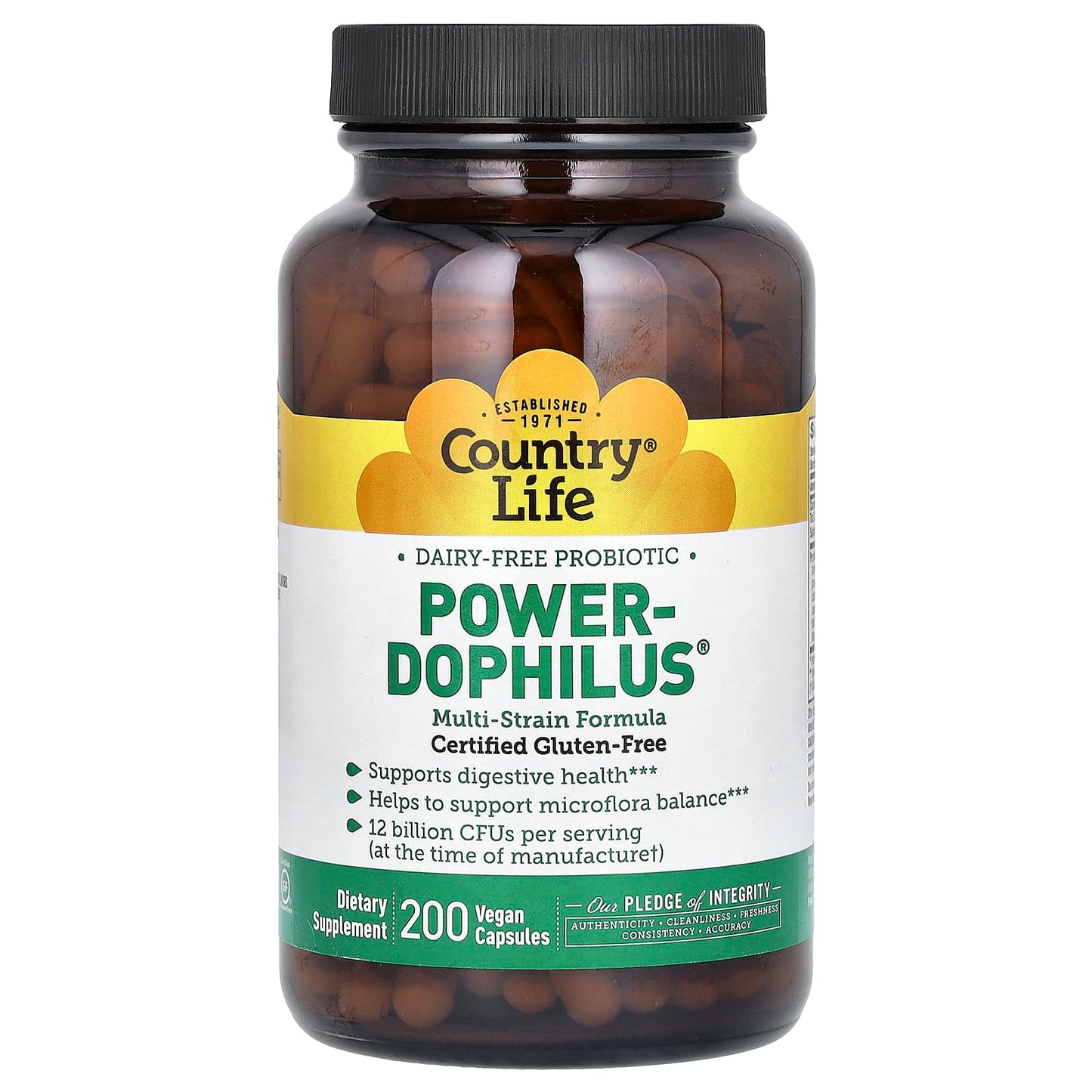 Country Life Power-Dophilus 200 Vegan Capsules for Digestive Health - Image 1