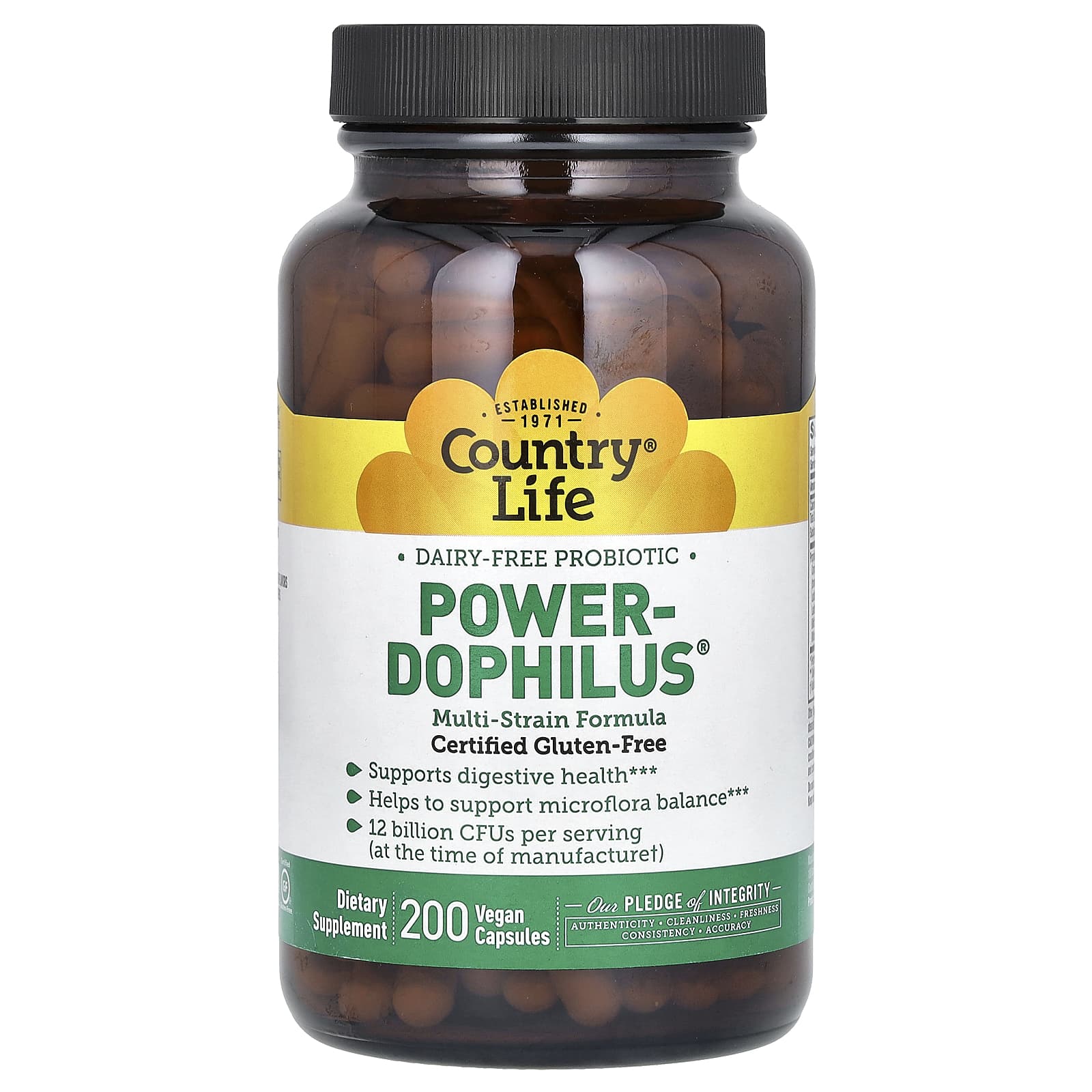 Country Life Power-Dophilus 200 Vegan Capsules for Digestive Health - Image 1
