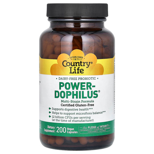 Country Life Power-Dophilus 200 Vegan Capsules for Digestive Health - Image 1