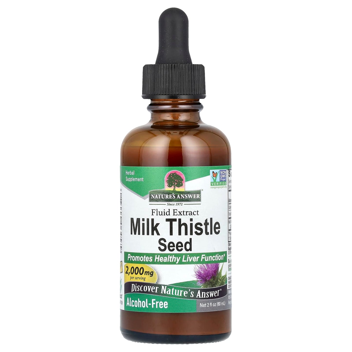 Nature's Answer, Milk Thistle Seed, Fluid Extract, 2,000 mg, 2 fl oz (60 ml) - Image 1