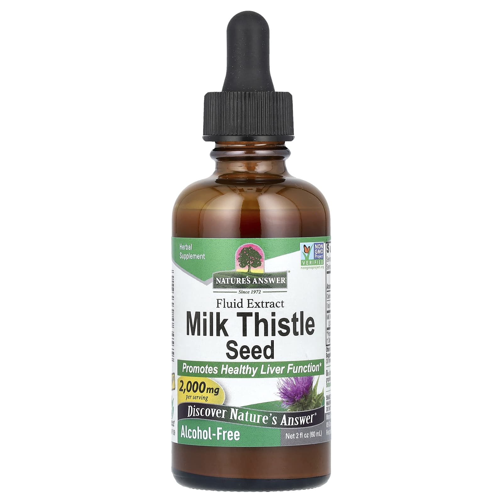 Nature's Answer, Milk Thistle Seed, Fluid Extract, 2,000 mg, 2 fl oz (60 ml) - Image 1
