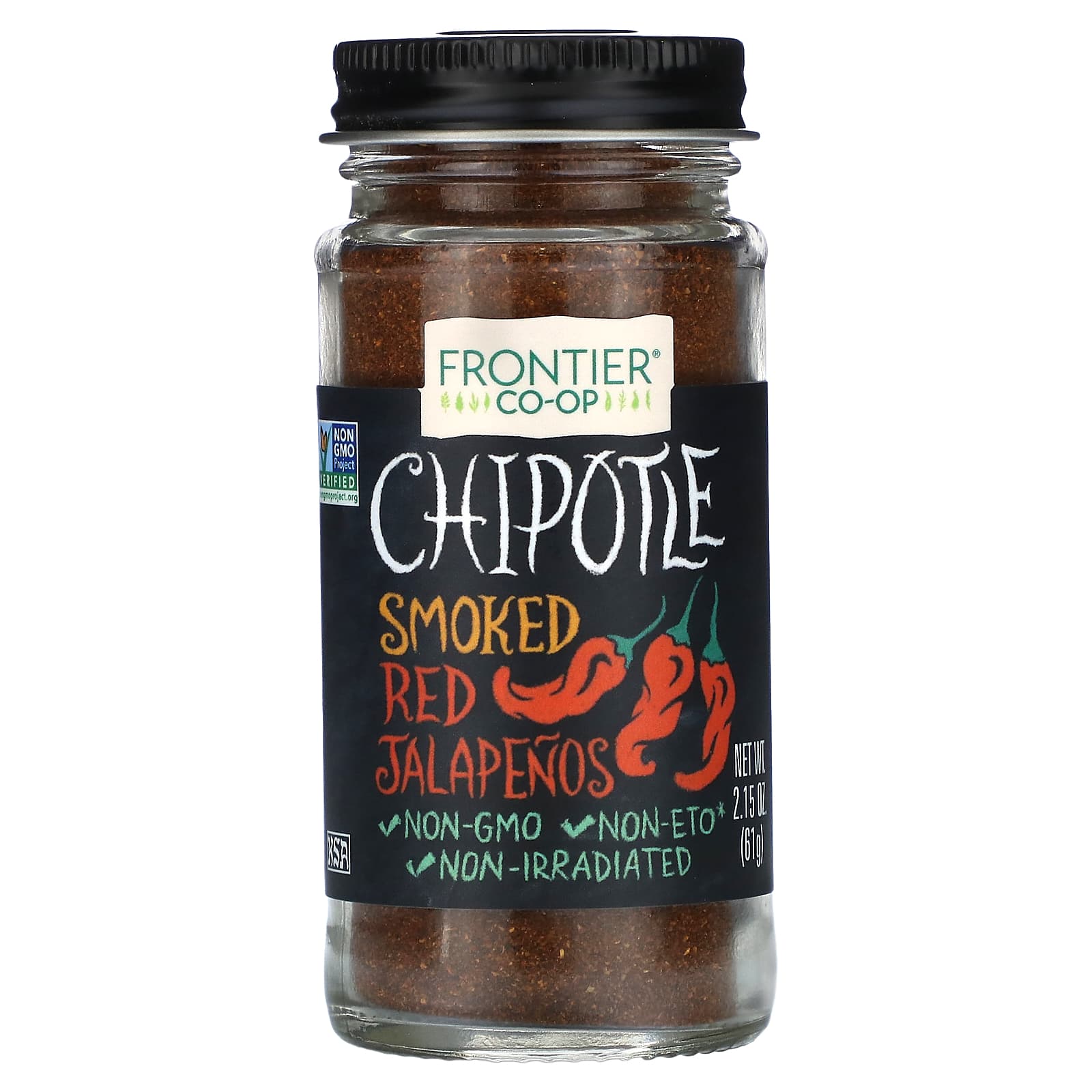 Smoked Red Jalapenos by Frontier Co-op, 2.15 oz (61g) - Image 1