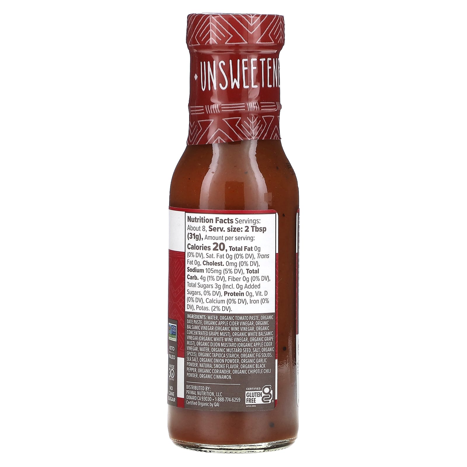 Primal Kitchen, Classic BBQ Sauce, Unsweetened,  8.5 oz (241 g) - Image 2