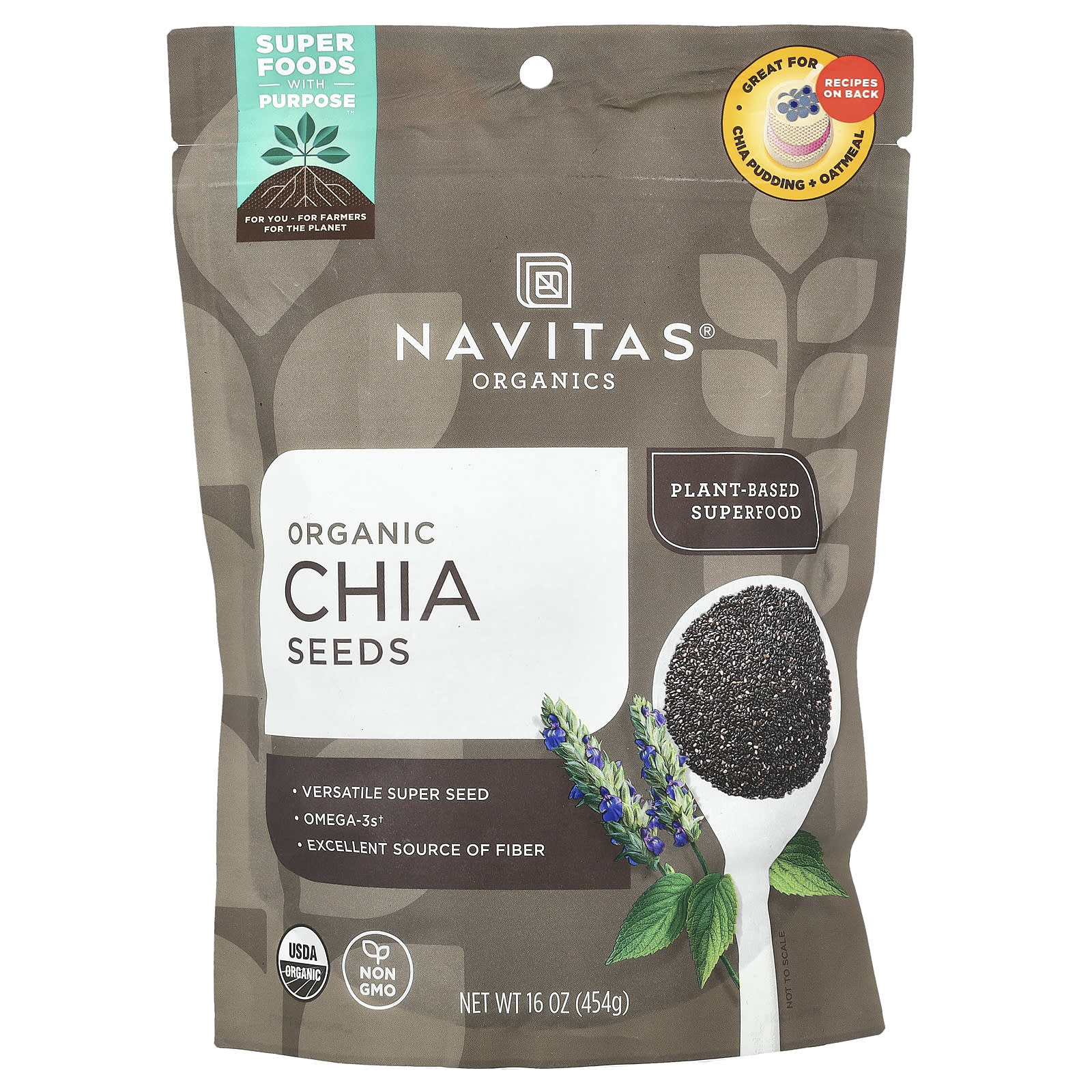 Navitas Organics, Organic Chia Seeds, 16 oz (454 g) - Image 1