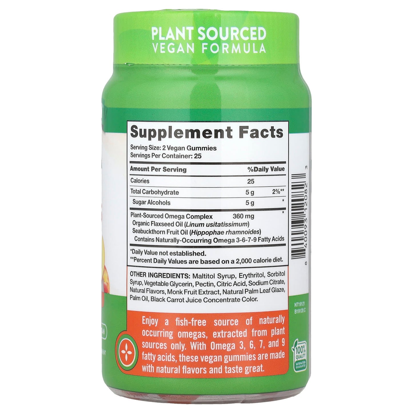 Nature's Truth, Vegan Omega 3-6-7-9 Gummies, Natural Peach, 50 Gummies - Image 2