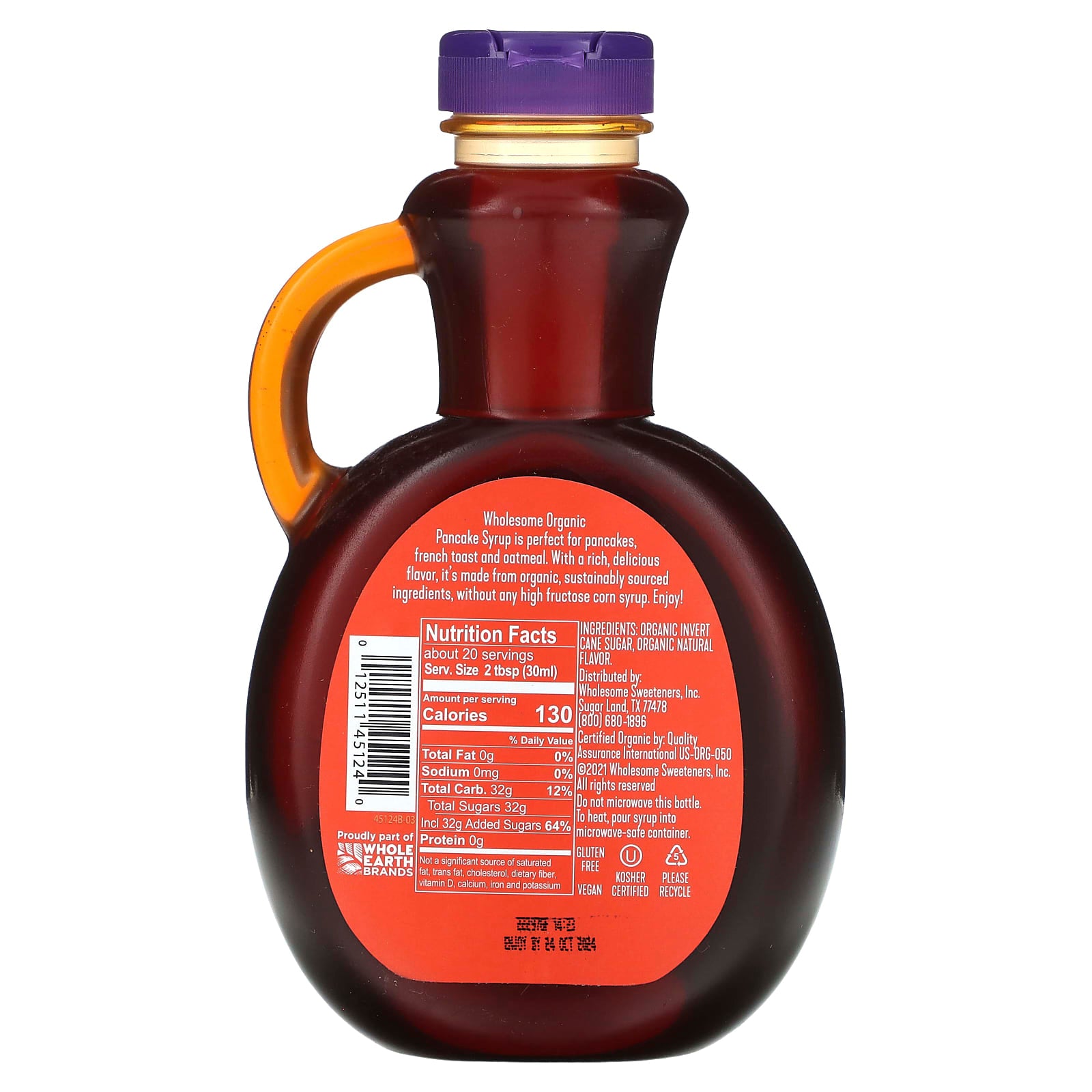 Wholesome Sweeteners, Organic Pancake Syrup, 20 fl oz (591 ml) - Image 2