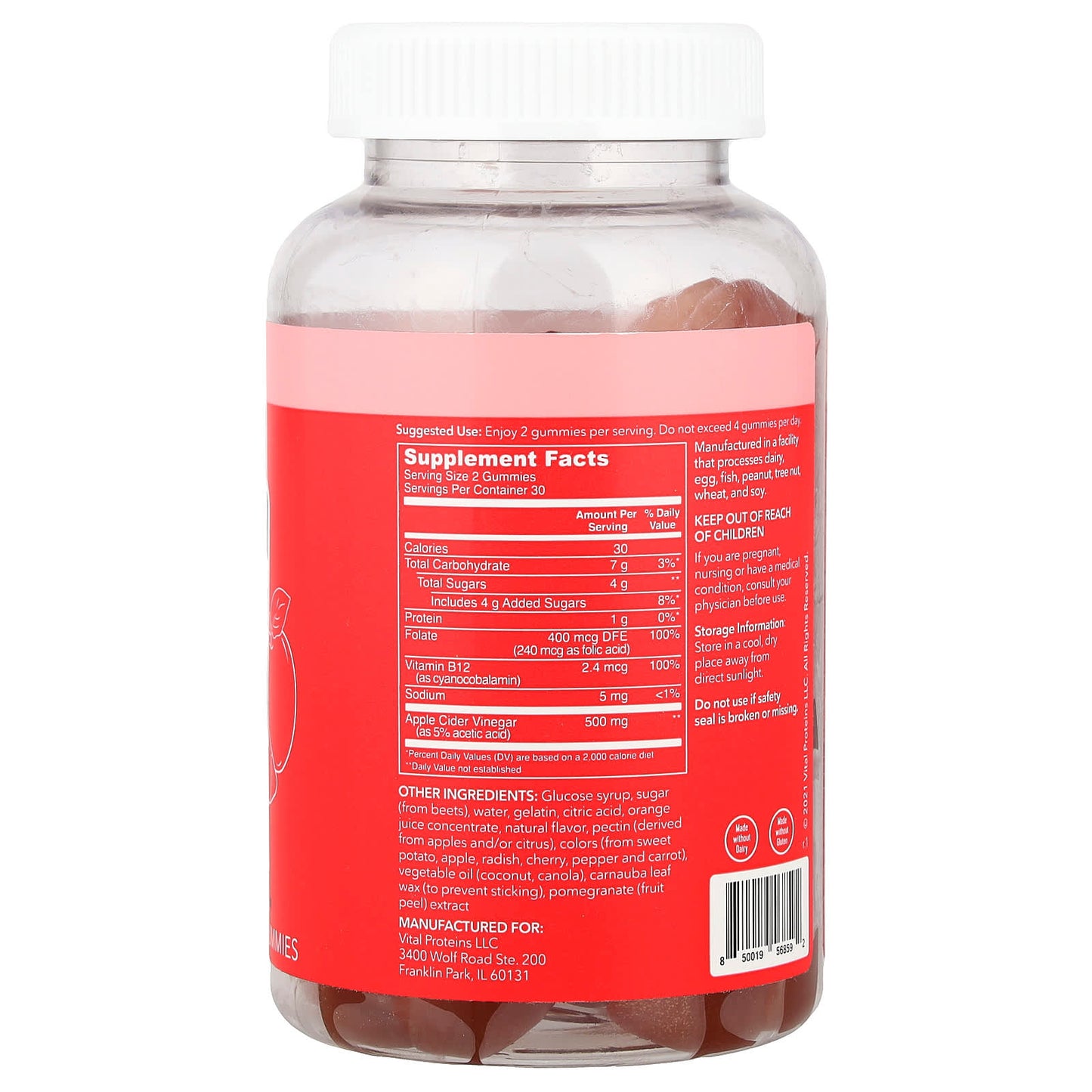 Vital Proteins, Apple Cider Vinegar Gummies, Apple, 60 Gummies - Image 2