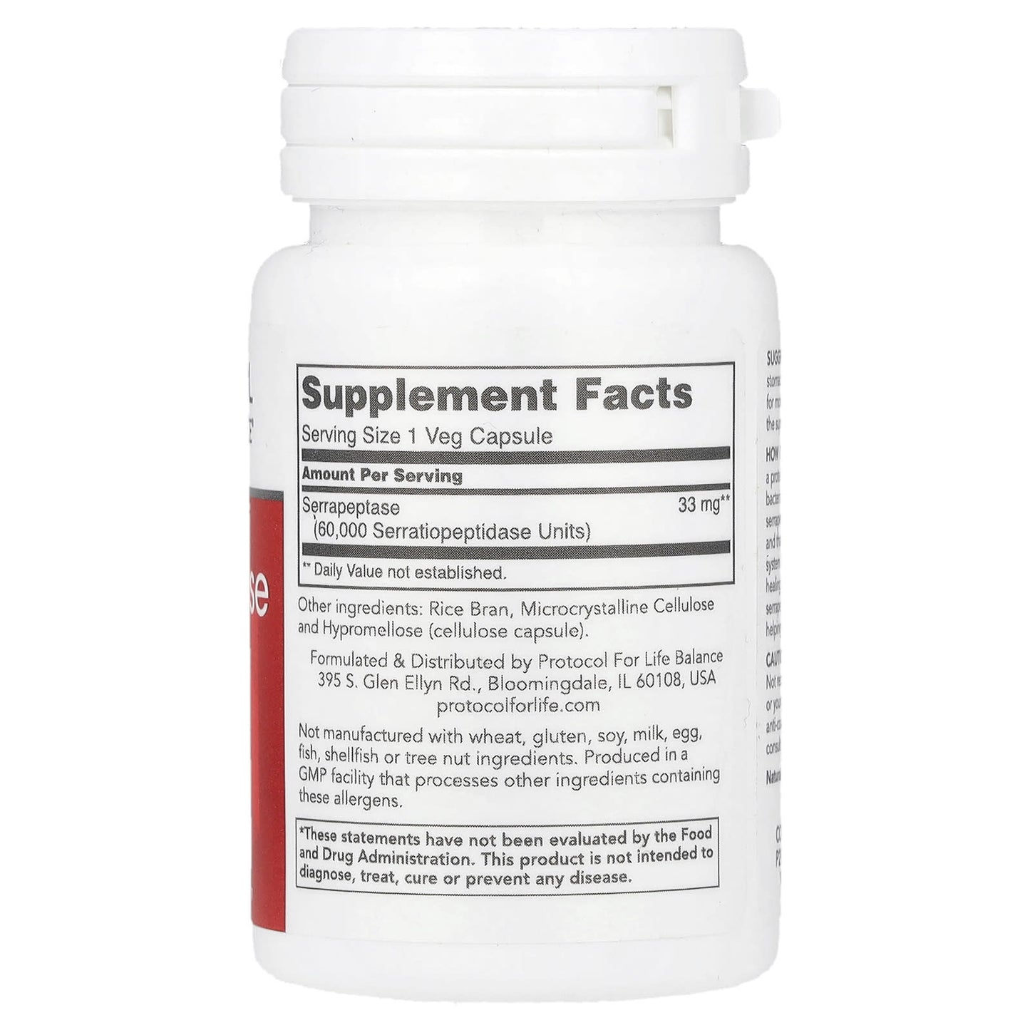 Protocol for Life Balance, Serrapeptase, 33 mg, 60 Veg Capsules - Image 2