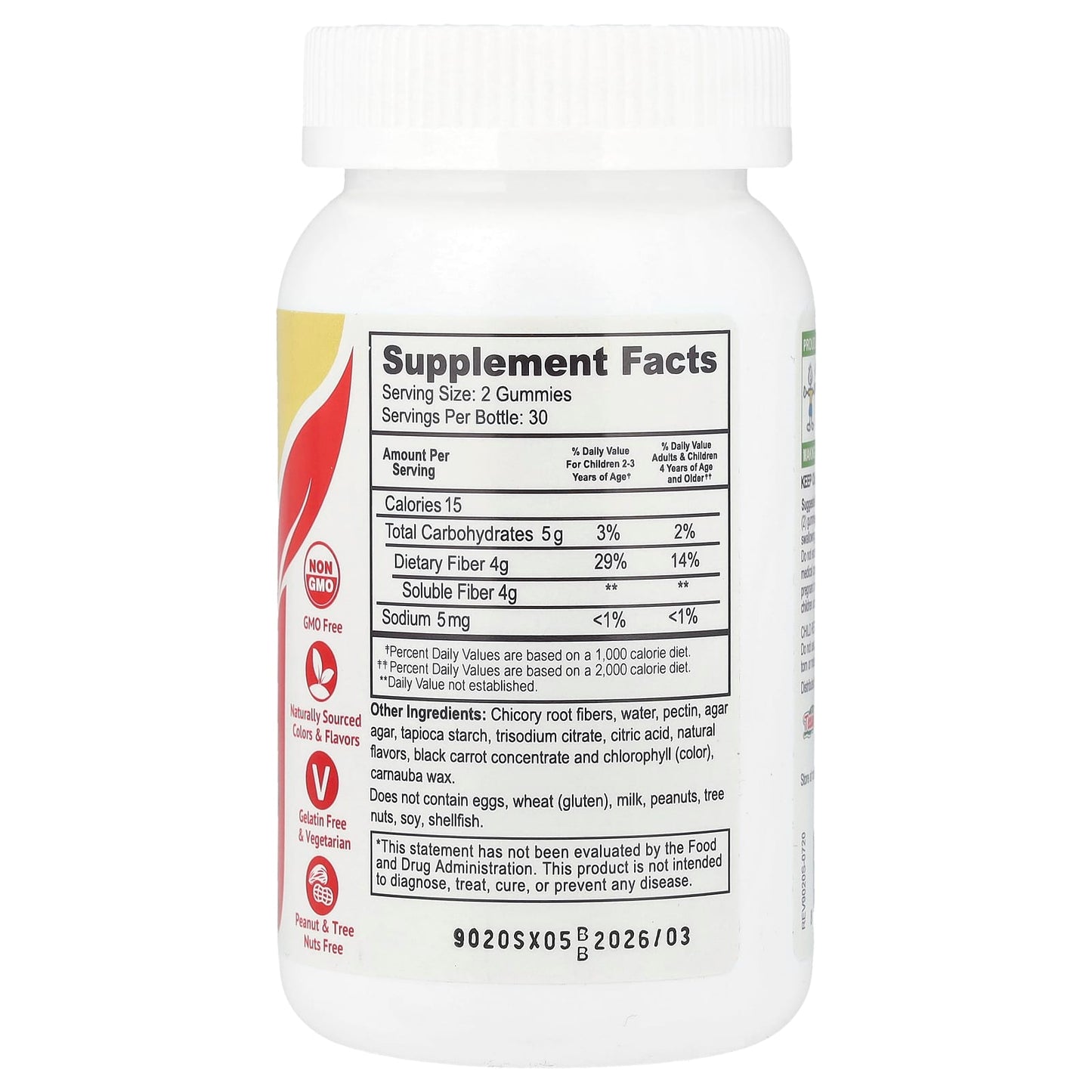 YumVs, Prebiotic Fiber Zero, Berry, 4 g, 60 Gummies (2 g per Gummy) - Image 2
