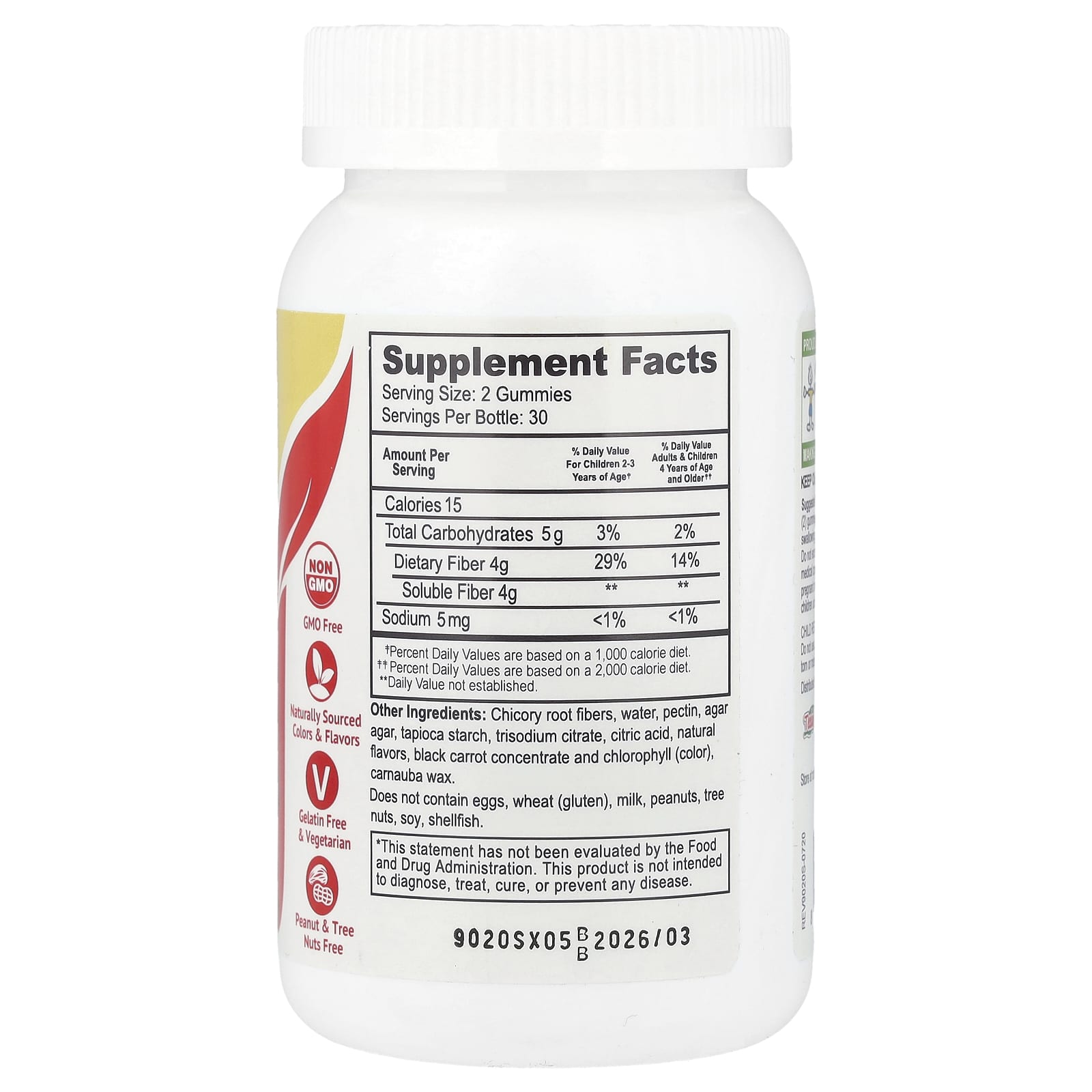 YumVs, Prebiotic Fiber Zero, Berry, 4 g, 60 Gummies (2 g per Gummy) - Image 2