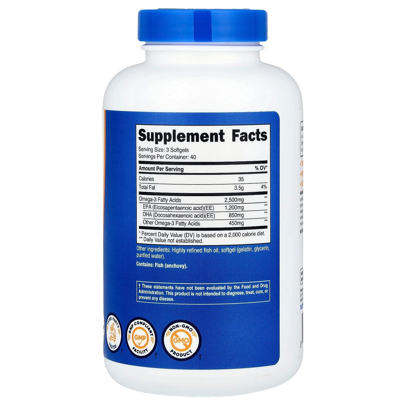 Nutricost, Omega-3, 120 Softgels - Image 2