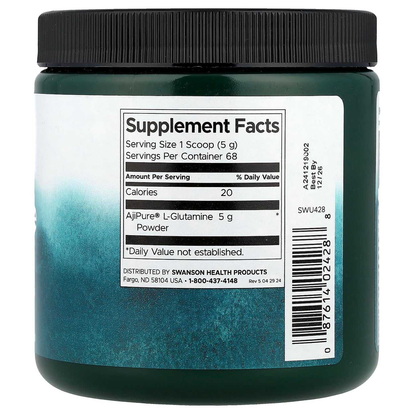 Swanson, L-Glutamine Powder, 12 oz (340 g) - Image 2
