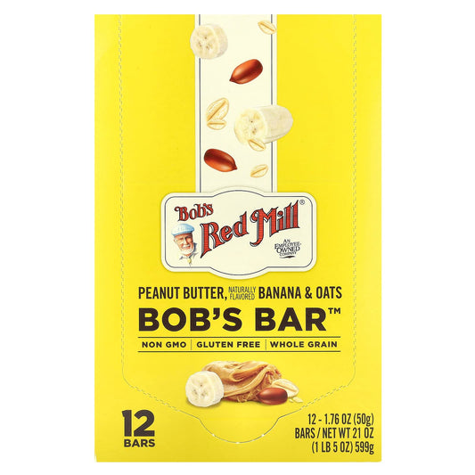 Bob's Red Mill Peanut Butter Banana Bars (12-Pack) | Gluten-Free Snack - Image 1