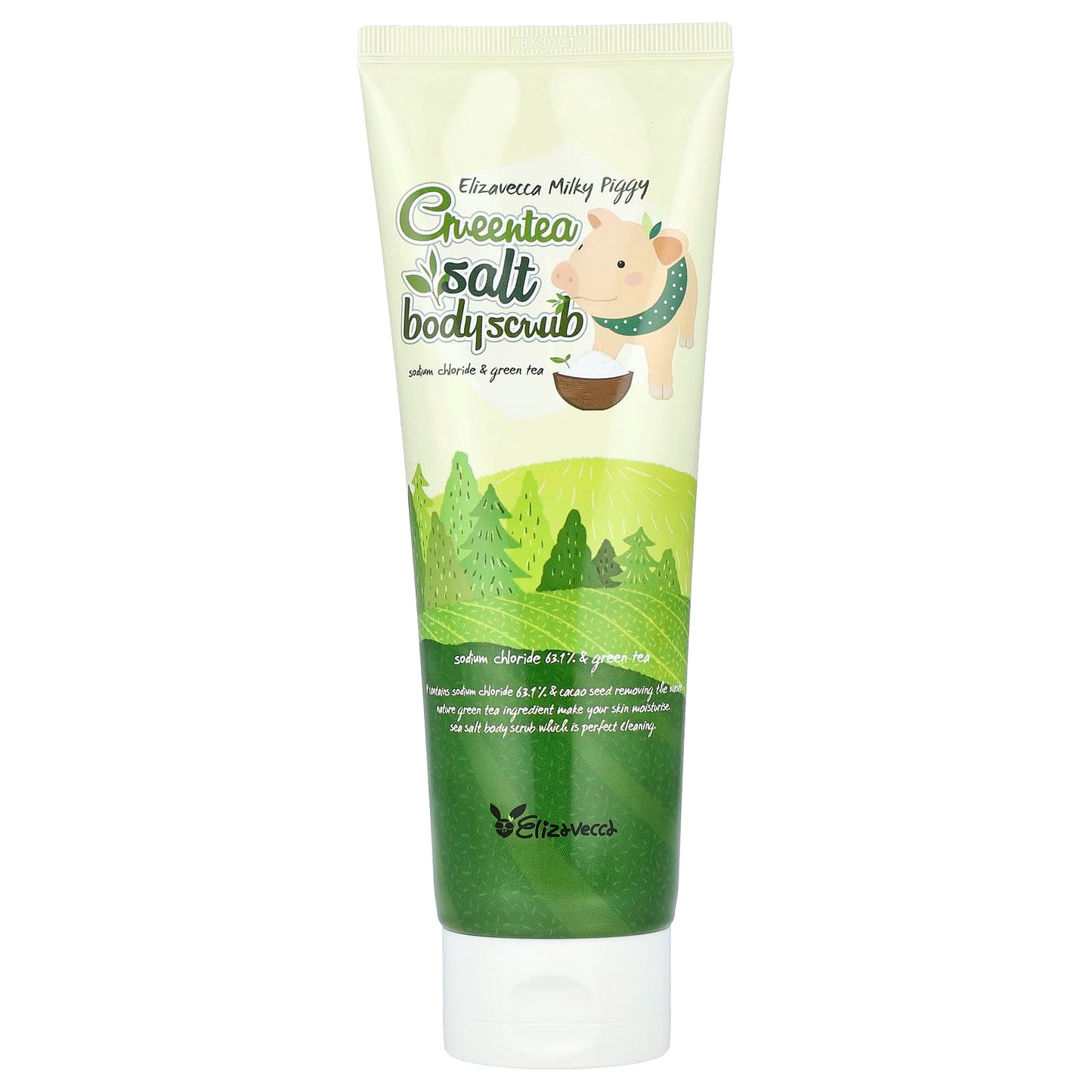 Elizavecca Greentea Salt Body Scrub, Natural Exfoliant for Softer Skin - 300g - Image 1