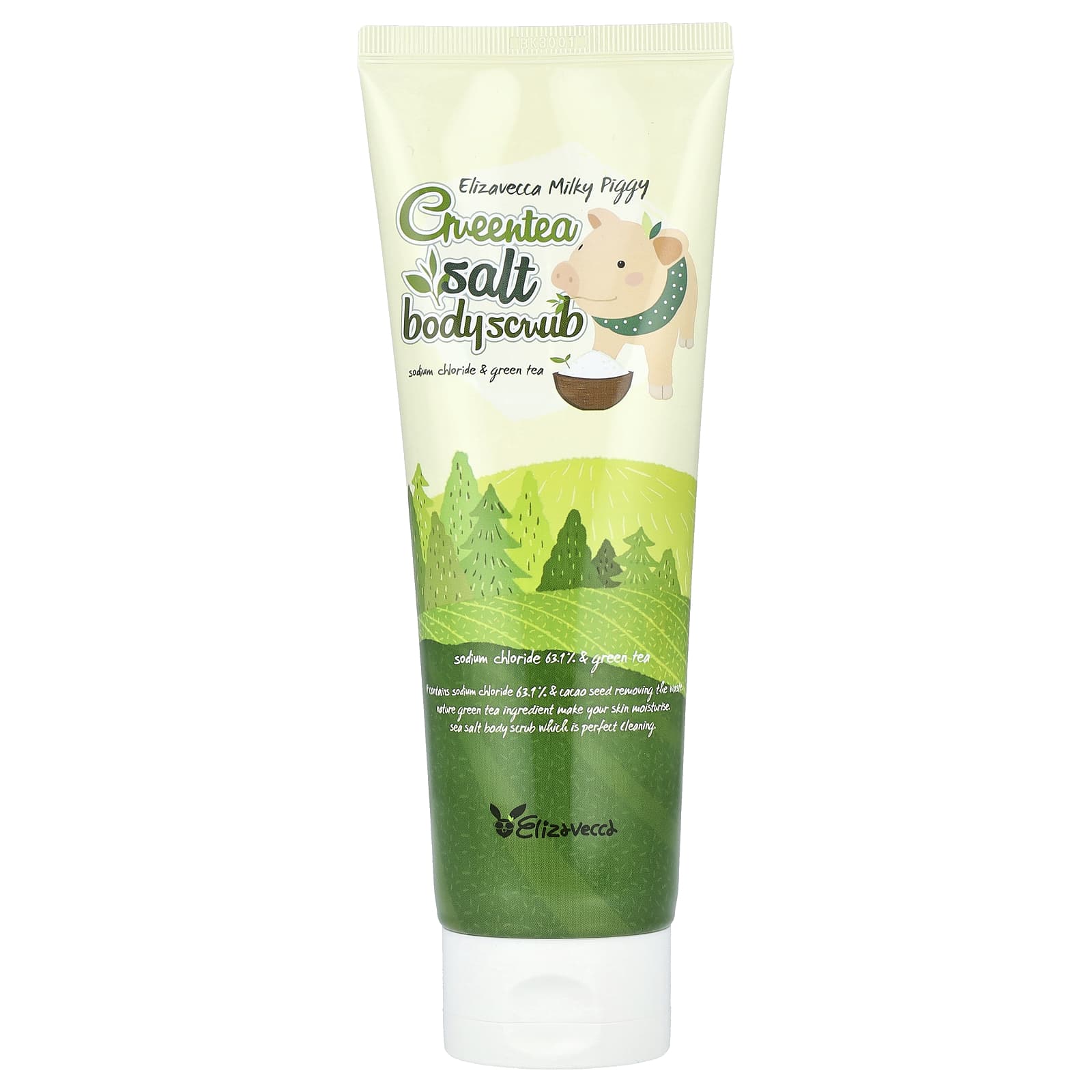 Elizavecca Greentea Salt Body Scrub, Natural Exfoliant for Softer Skin - 300g - Image 1