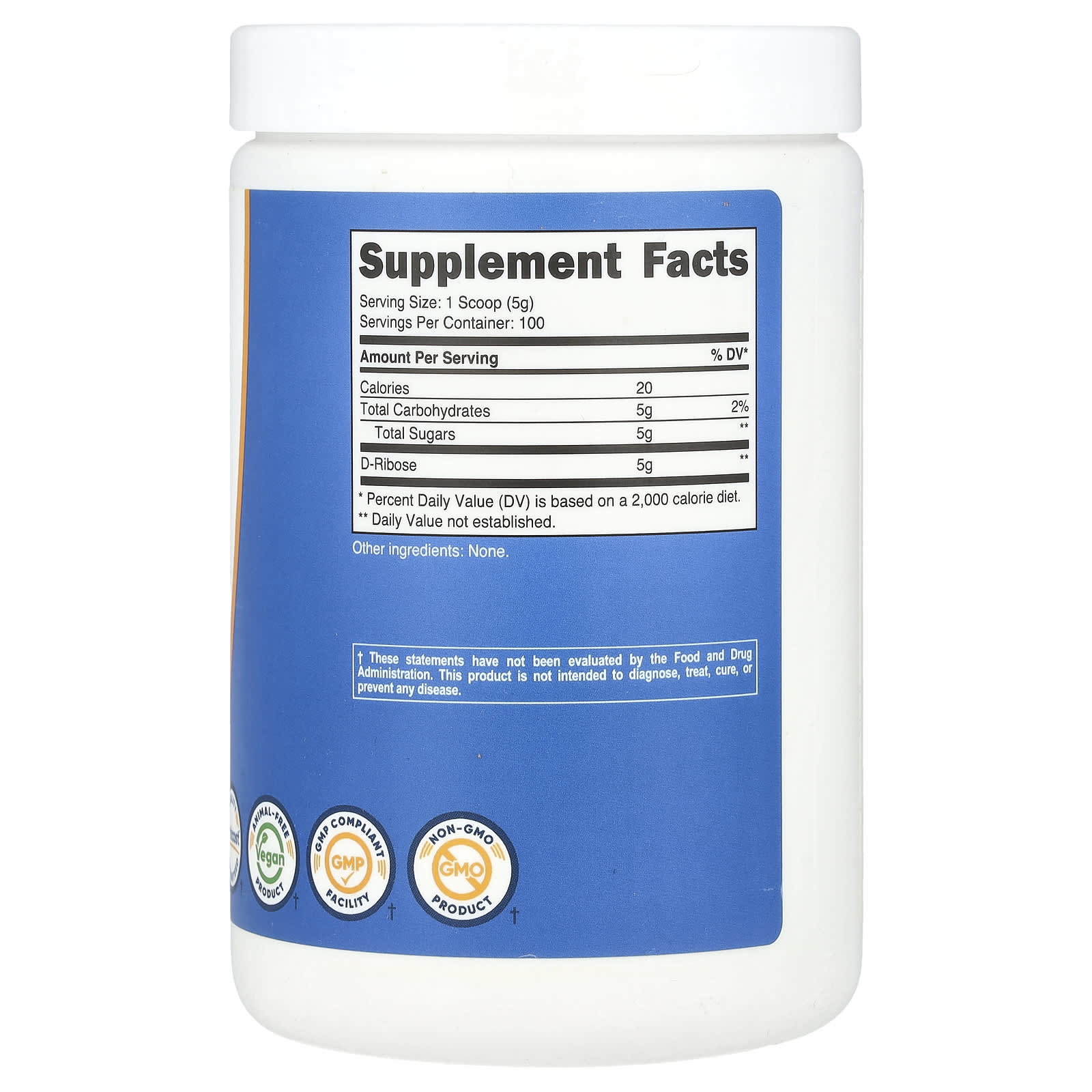 Nutricost, D-Ribose, Unflavored, 17.9 oz (500 g) - Image 2