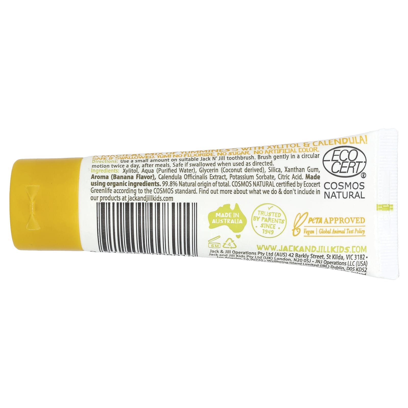 Natural Certified Banana Toothpaste for Kids 6 Months+, 1.76 oz by Jack n' Jill - Image 2