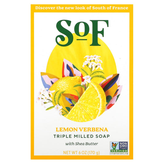 SoF, Triple Milled Bar Soap with Shea Butter, Lemon Verbena, 6 oz (170 g) - Image 1